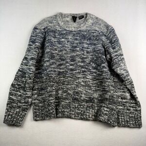 Armani Exchange Womens‎ XXL Blue White Marled Space Dye Chunky Knit Sweater XXL